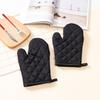 Household Solid Color Thickened Oven Gloves Kitchen Baking High Temperature Microwave Oven Insulation Gloves