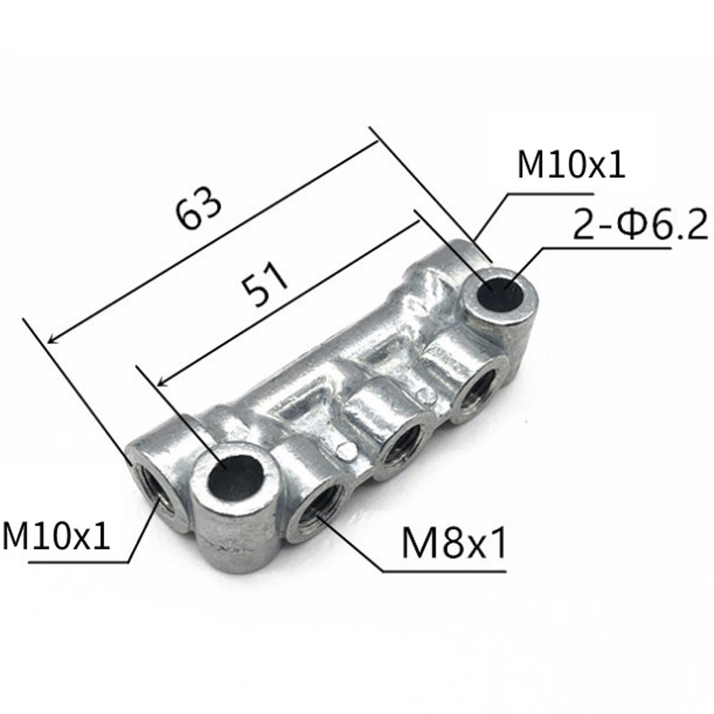 M8 M10 Pitch 1mm 2 3 4 5 6 7 8 10 Ways 4-12 Ports Zinc Alloy Resistance Oil Distributor Block Splitter Lubrication System