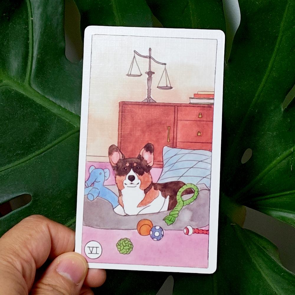 12*7cm Dog Tarot Deck In Rigid Box, 78 Pcs Cards Inspired By Wise Companion Printed On 350GSM Double-embossed Cardstock
