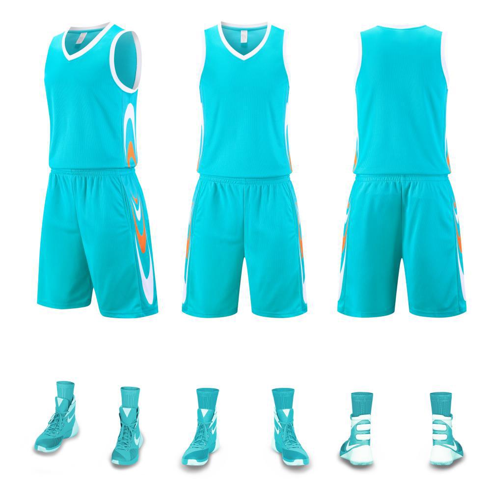 Men's Quick-Dry Breathable Basketball Uniform with Customized Team Letters and Numbers