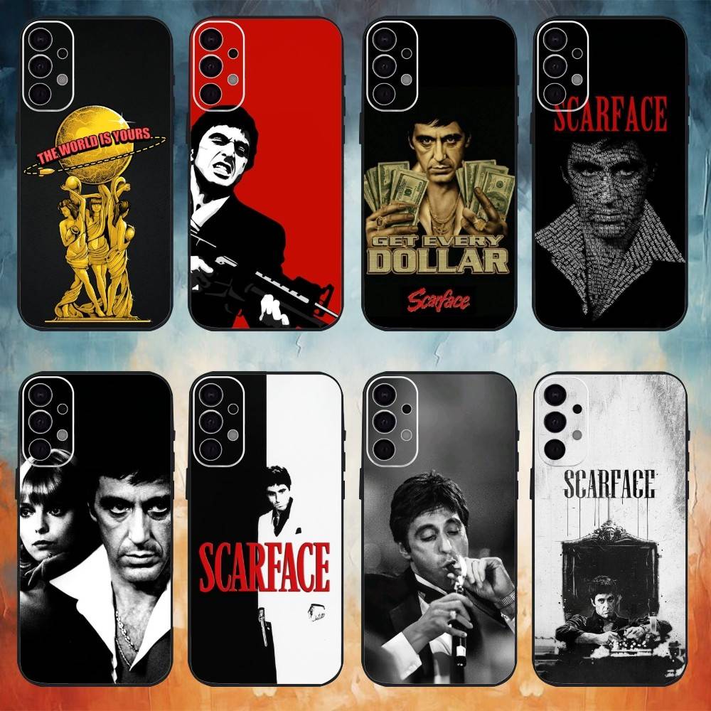Classic Movie S-Scarface Phone Case For Samsung S26,25,24,23,22,30,21,10,9,Ultra,Plus,Lite Black Soft Case