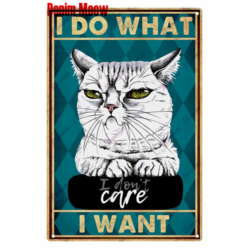 Vintage Metal Tin Sign for Home Decoration Once A Time There Was a Girl Cats Toilet Bathroom New Arrival WY
