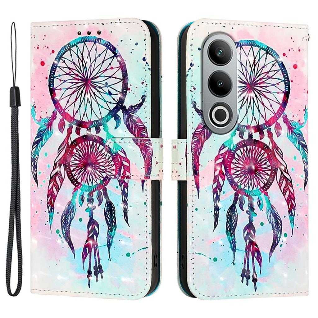 For OnePlus Nord CE4 5G Leather Case Pattern Printing Wallet Stand Mobile Cover with Strap