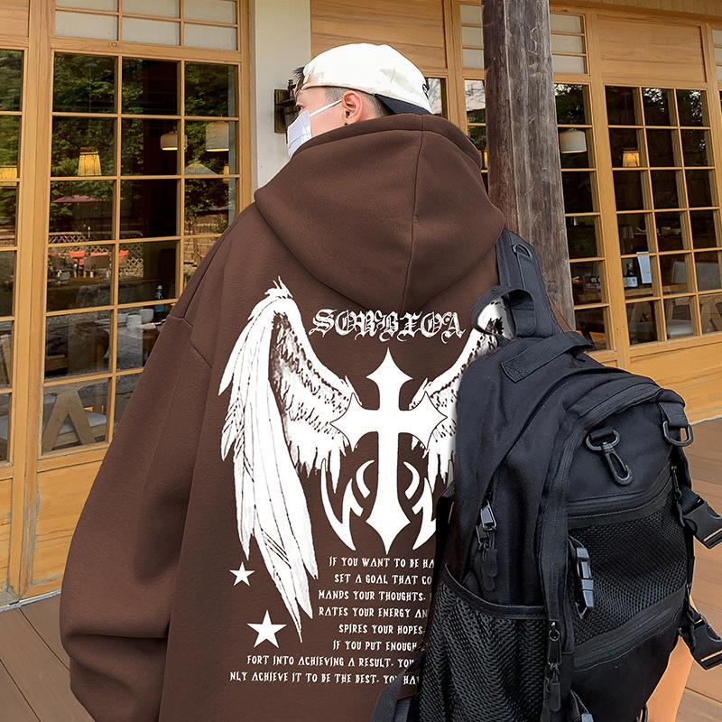 Bluza Cross Wings Chłopięca Jesień i Zima Nowa Para Duży Rozmiar Casualowa Kurtka z Kapturem