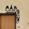Christmas Gnome Door Frame Decoration Iron Faceless Dwarf Door Corner Sign Hollow Elf Front