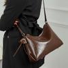 Leather Women'S Shoulder Armpit Bag, Messenger Bag, High-End Pillow Bag, Large-Capacity Commuter Leisure Bag