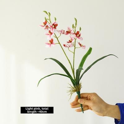 New 2 Fork Artificial Orchid Flower Floral Display Simulation Artificial Faux Plants Pink Fake Silk Flower Home Decor