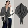 Women Cardigan Scarf Spring and Autumn Fashion Elegant Solid Color Triangle Scarf Retro Outdoor Leisure Shawl Cape Knitted Shawl