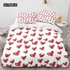 Red Love Heart Duvet Cover Luxury Romantic Theme Bedding Set for Couple Valentine's Day Gifts for Girlfriend Bedroom Decoration