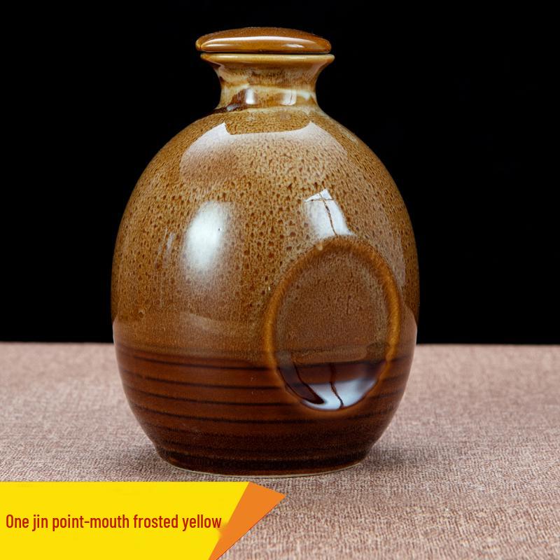 Sealed Ceramic Wine Bottle for Home, Cellar Storage, Decoration, Empty Jar Ornament