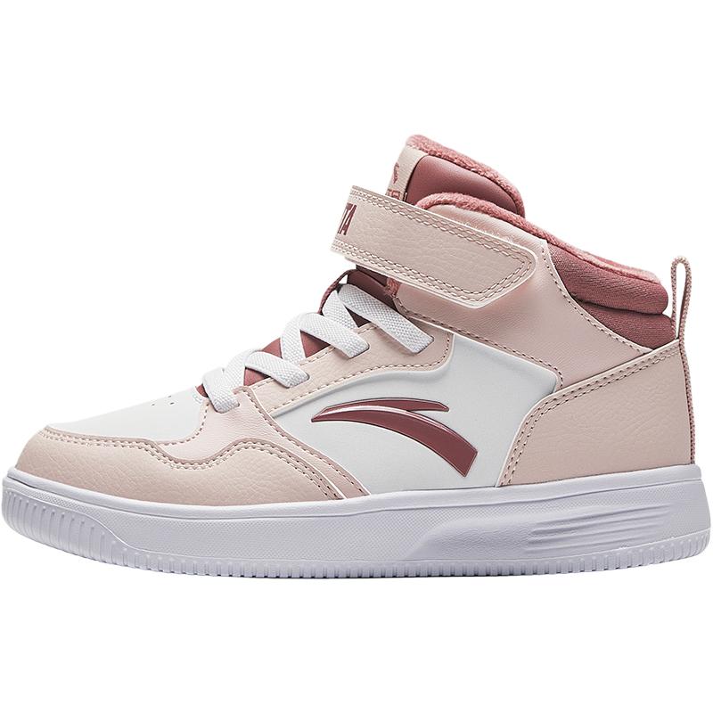 

Anta Kids Synthetic Leather Outdoor Series Fleece Lightweight Shock Absorbing Warm High-Top Kids Skate Shoes Kids Skate Shoes White Pink A22449959-1 28
