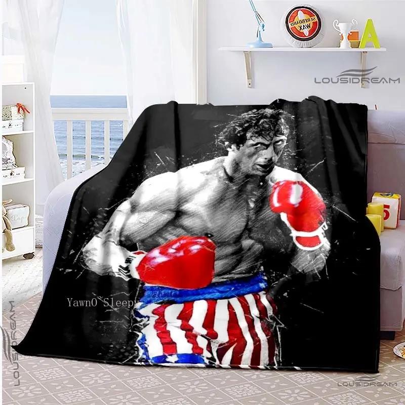The Champion of Boxing 3D Printed Blanket Rock-y Character Blanket for Fans Bedding Bedspread Sofa Air Condition Warming Cover