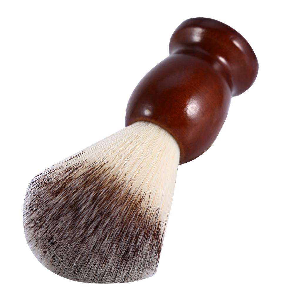 Quick-drying Nylon Hair Wooden Handle Shaving Brush, Rich Lather Barber Salon Tool For Professional Facial Cleaning