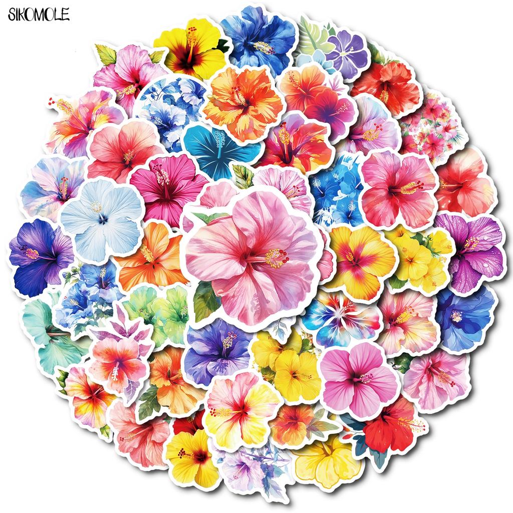 10 30 50pcs Colorful Flowers Stickers Cartoon For DIY Phone Laptop Guitar Travel Luggage Skateboard Kids Toys Graffiti Sticker