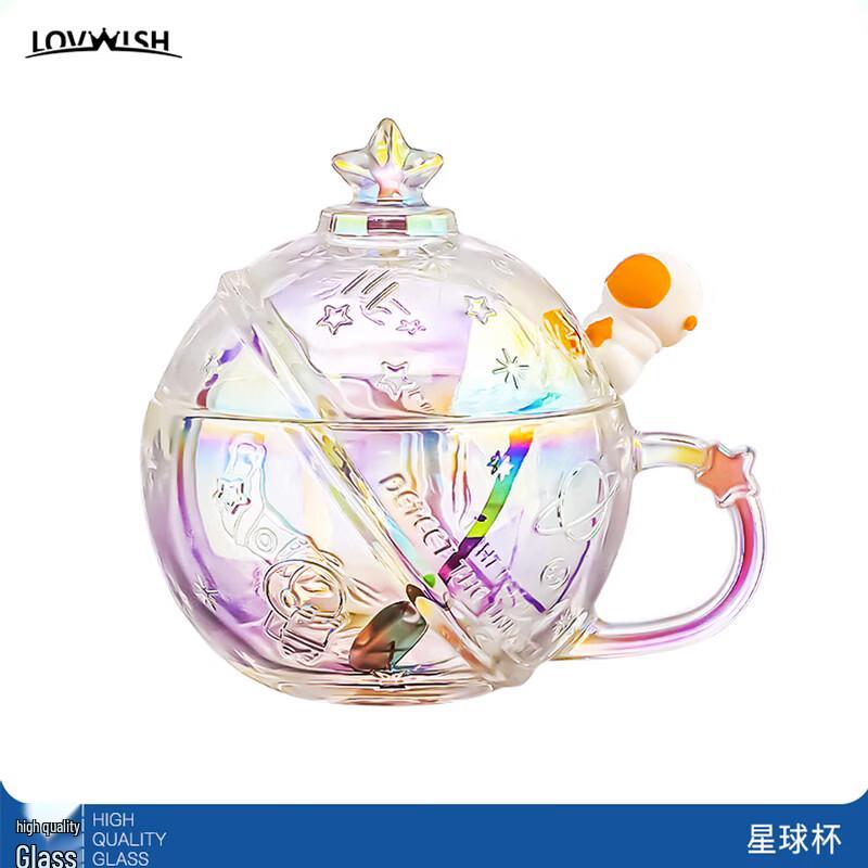 

LOVWISH Планета Двухслойный стеклянный стакан с ложкой