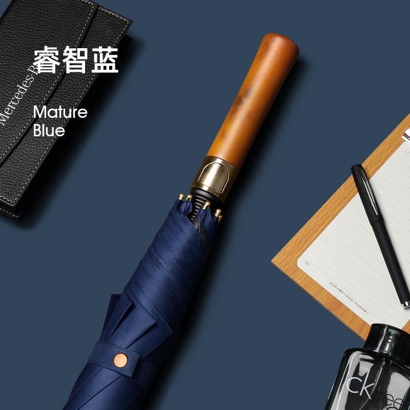 17-Inch curved handle waterproof cover golf umbrella oversized men's double long-handled umbrella sun protection and UV protection straight