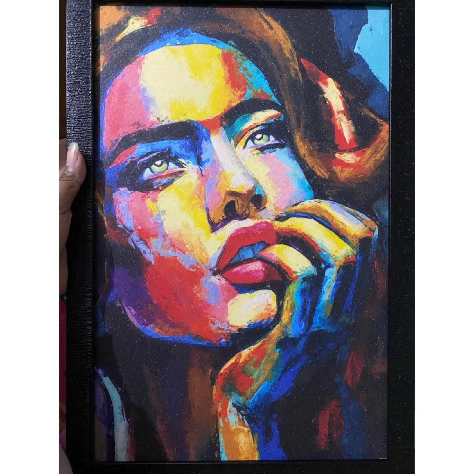 

Женская настенная живопись в рамке, настенный декор для гостиной, гостиной, 12,0 x 18,0 дюймов, синтетическое дерево, бумага, набор из 1 шт. 12 x 18 in