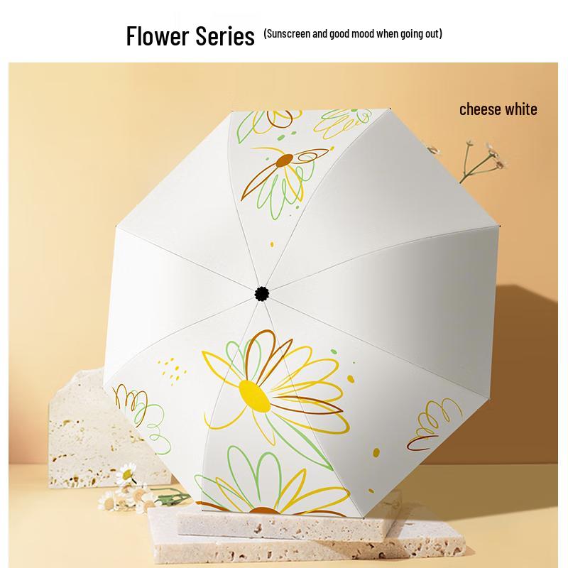 Portable UV Protection 8-Rib Folding Sun & Rain Umbrella