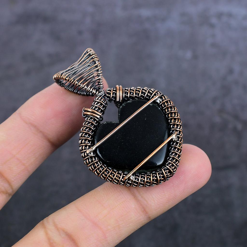 Blue Triplet Opal Handmade Copper Wire Wrap Jewelry Pendant 2.09" L1I40