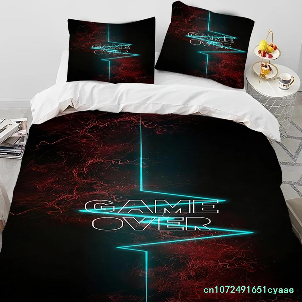 Cartoon Gamer Game Controller Comforter Bedding Set,Duvet Cover Bed Set Quilt Cover Pillowcase,King Queen Size Bedding Set Boys