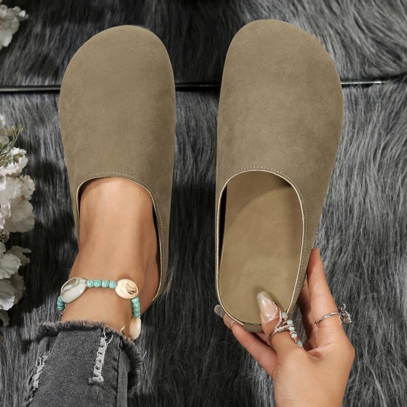 Spring New One-pedal Retro Bag Head Slippers Women's Fashion Versatile Bag Head Drag