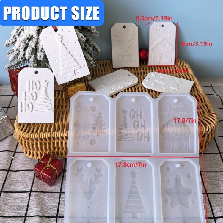 Christmas Resin Molds DIY Bookmarks Resin Molds Silicone Pendant Charm Mold Jewelry Casting Mold for Holiday Decors