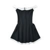 Kaslead New Arrival Women's Clothing Fashion Style Fashion Minimalist off-Neck Short Stitching Dress
