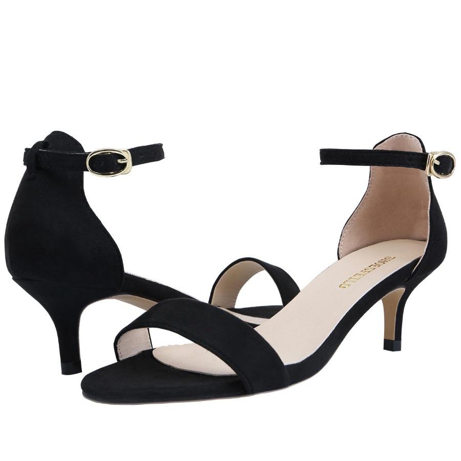 Женские бархатные туфли-лодочки с ремешком на щиколотке с открытым носком 50 мм, туфли-лодочки на высоком каблуке, вечерние свадебные модельные туфли 42 чёрный