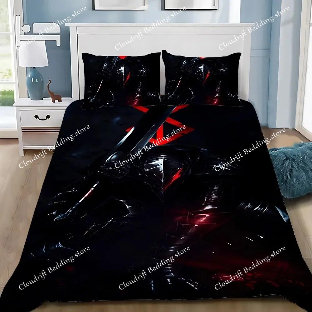 Bettbezug Berserk 3D Exquisites Anime Guts Digitaldruck Bettwäsche-Set Bettdecke Bett Jugend Heimdekoration Kinder Jungen Geschenk