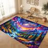 Space Cosmic Theme Crystal Velvet Floor Rug Personalized Custom Name Text Warm Carpet Home Decoration