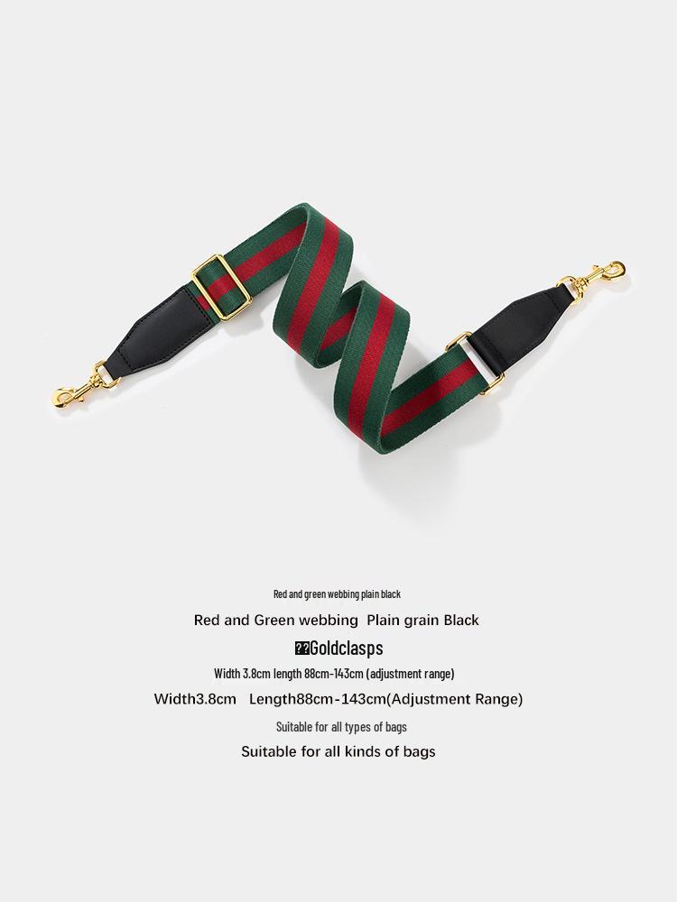 Versatile Single Shoulder Crossbody Bag Strap: Red-Blue Wide Design with Adjustable Red-Green Webbing
