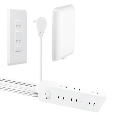 JOELEW Wall-Mounted Power Strip Cover, 2m, 9 Outlets, Dustproof Shutters, Stylish Outlet Guard for Kids and Babies.