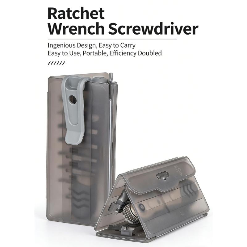 Professional Ratchet Wrench Kit Including 18Bits 1Handle for Automotive Repair Furniture Assembly Mechanical Maintenance