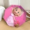 1 pièce Parapluie Pliant Automatique Masha et l'Ours, Conception Pliable Portable, Accessoire Extérieur Décontracté L1127109