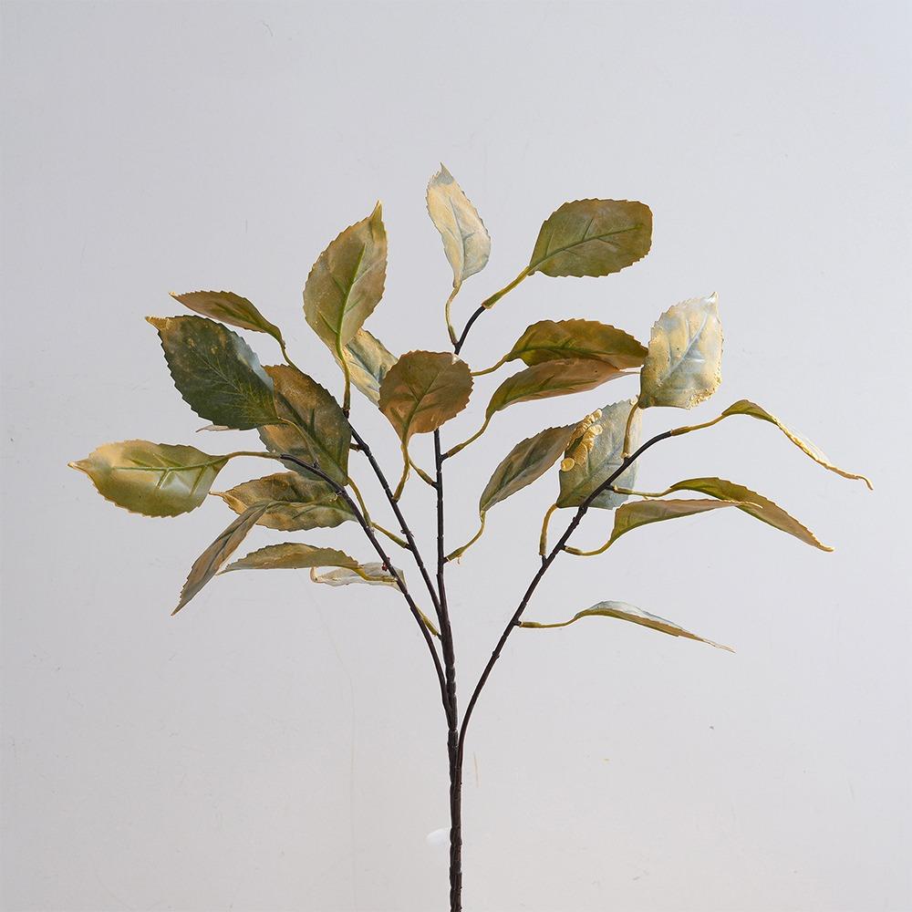 Luxury Simulated Flowers Lifelike Fake Persimmon Leaves  Outdoor Garden Decor