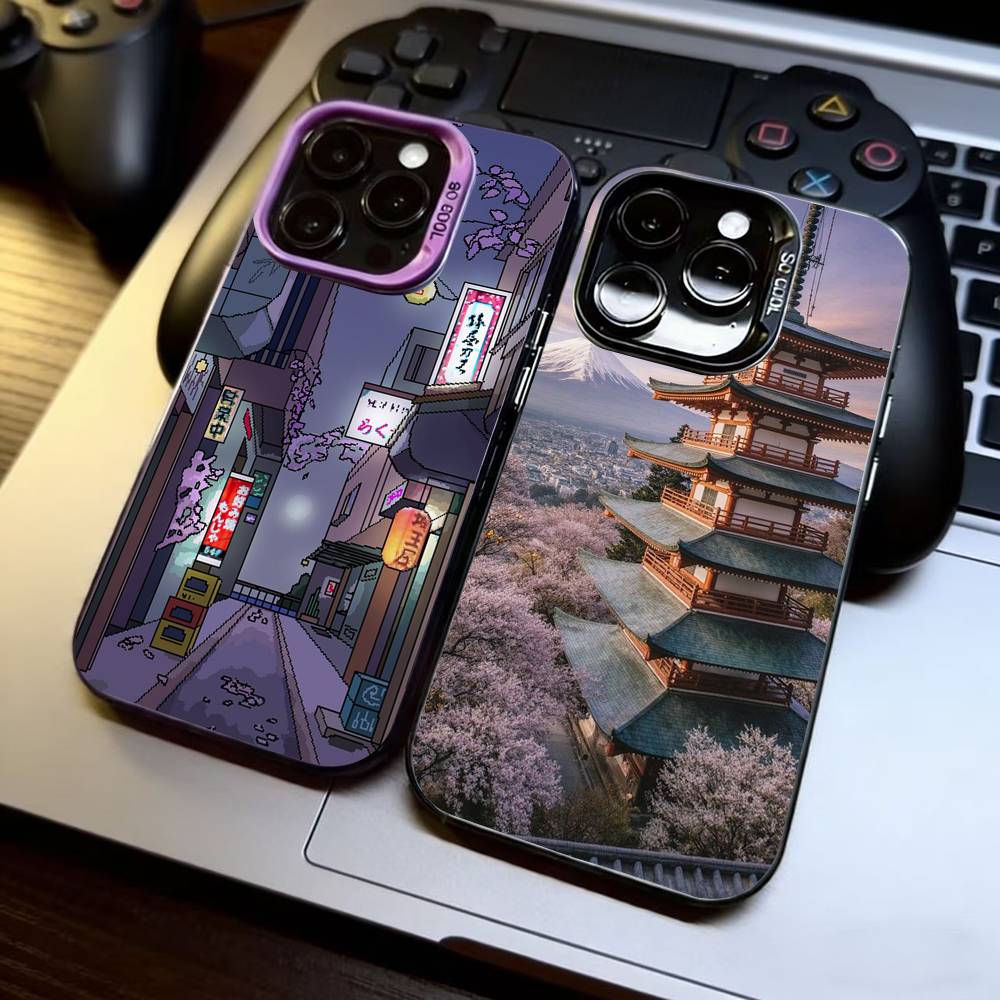Korean Japan Phone Case For iPhone 17,16,15,14,13,12,11 Plus,Pro Max,XS,Colorful Silver Phone Case Funda Cover