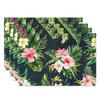 Bohemian Floral Placemats Delicate Daisy Rose Design Elegant Aesthetic Washable Table Mats for Dining Kitchen Tea Party Decor