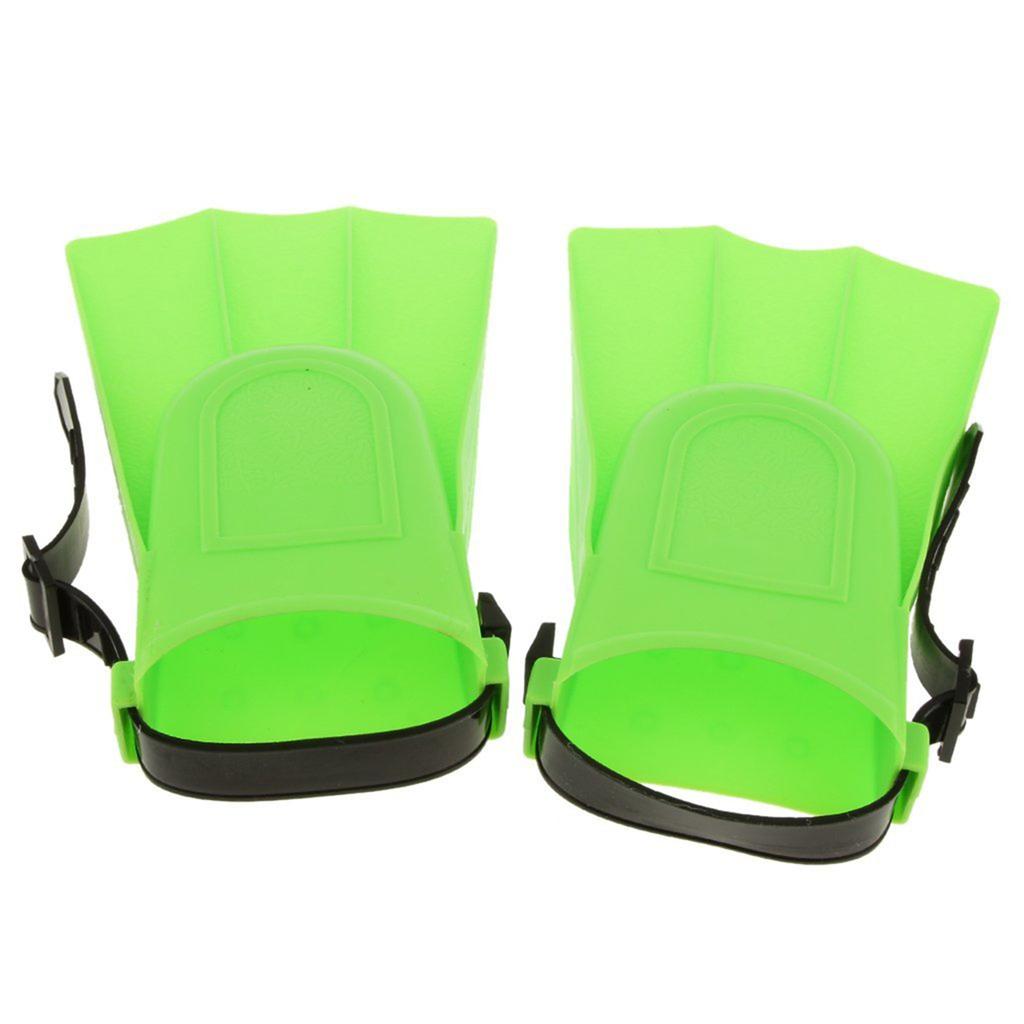 BAAU 6x Kids Adults Adjustable Fins Swimming Diving Swimming Fins - Green, S: 25-30