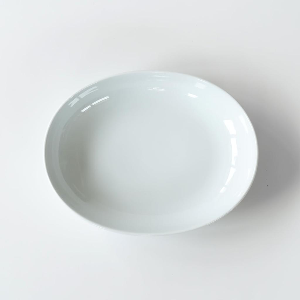 Nishikai Toki Hasami Ware Common Microwave and Dishwasher 18305 Bowl/Plate, Oval, Green, Diameter Approx. 23cm, Safe,