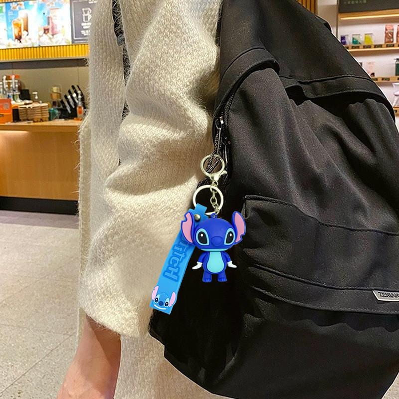 Adorable Cartoon Stitch Keychain For Girls Cute Couple Backpack Charm For Students