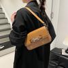 2025 Trendy Personalized Texture Small Square Bag Fashionable New Niche Design Bag Women's Autumn and Winter Shoulder Messenger Bag