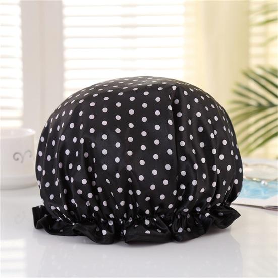 Useful Shower Hat Reusable Waterproof Double Layer Easy To Clean Quick Drying Bath Hat Household Supplies