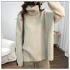 Autumn and winter new loose retro lazy style turtleneck sweater with women's fashion versatile pullover knitted bottoming shirt thick