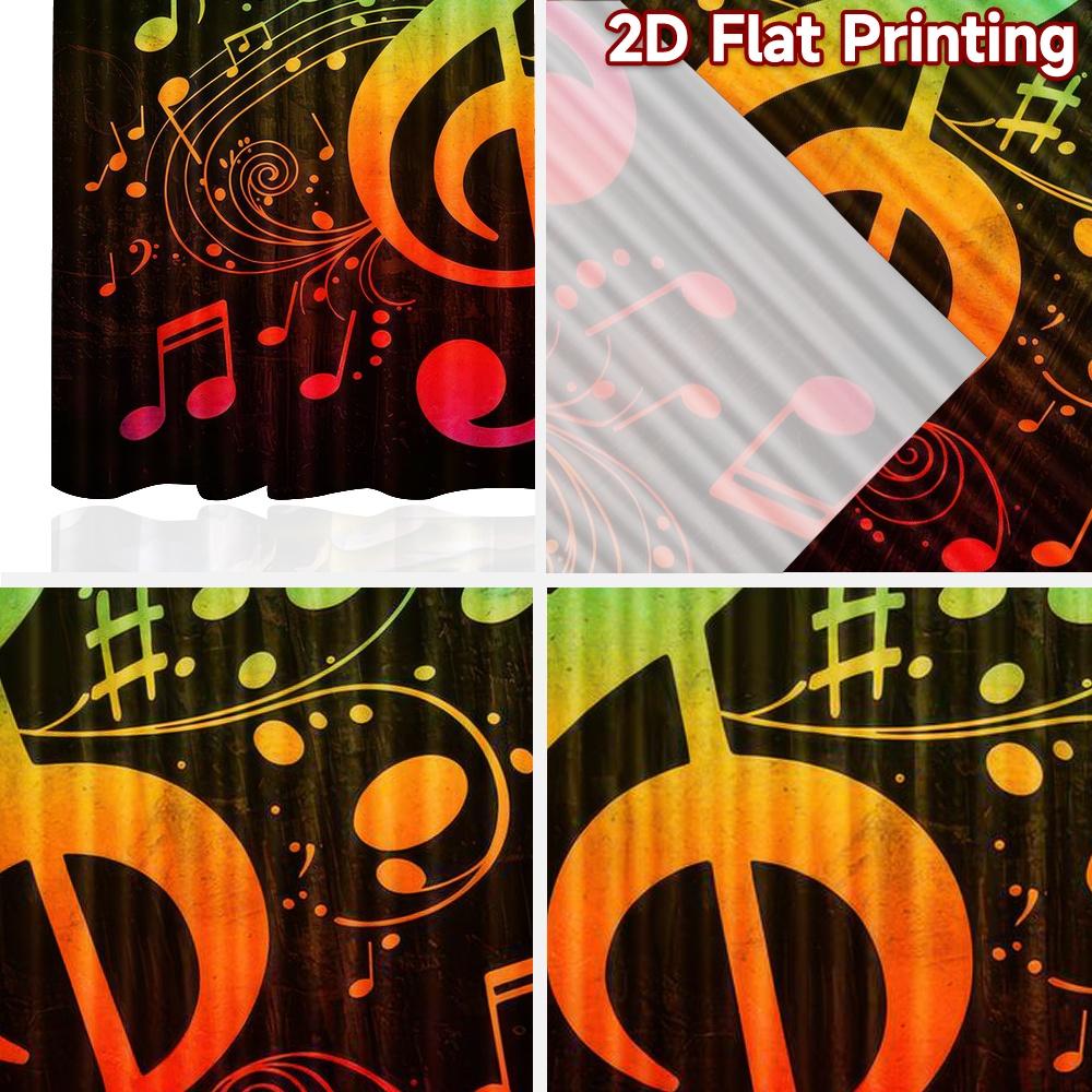 2D Flat Photography Backdrop Party Backdrop Colorful Music Notes 100% Polyester Party Decorations Perfect for Holiday Family