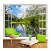 3D Murals Classic Window Lake Mountain Nature Scenery Wallpapers Living Room Bedroom Sofa 3D Wall Mural