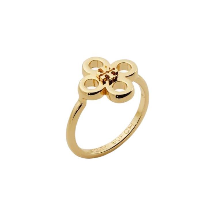 Tory Burch Clover Design 18K Gold Plated Brass Ring Women ring 154279 7