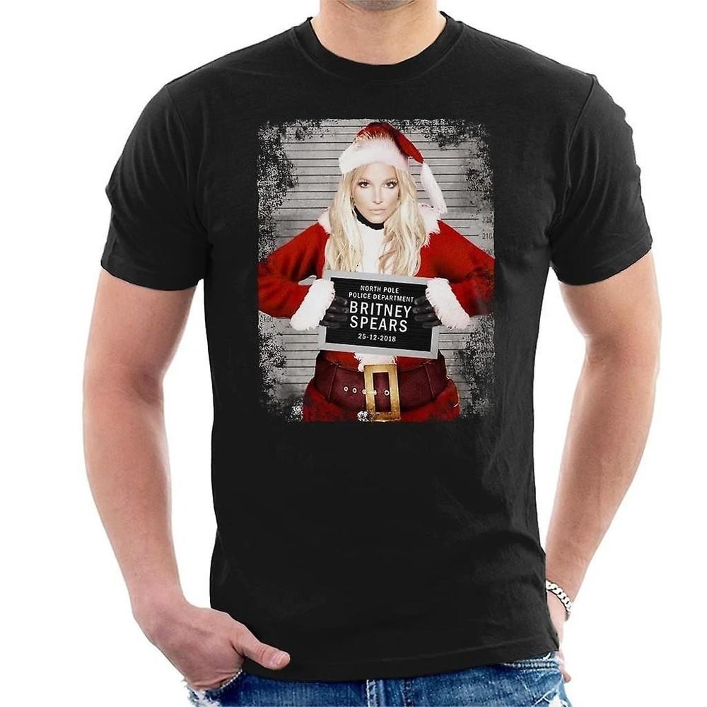 

Christmas Mugshot Britney Spears Men#039;s Short Sleeve TShirt SN174 Unisex T-Shirt S