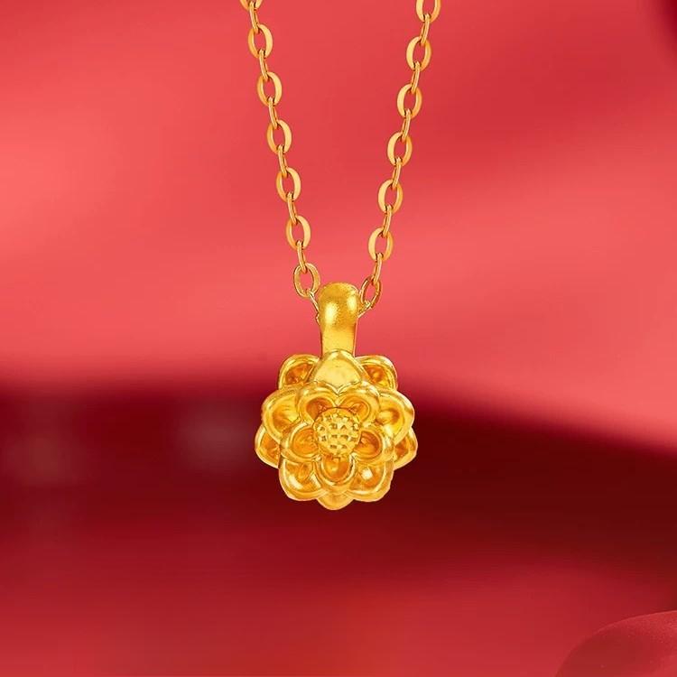 Necklace Good Things Lotus Lotus Pendant Gold Store Same Pendant Accessories Versatile Clavicle Chain Mother's Day Gift