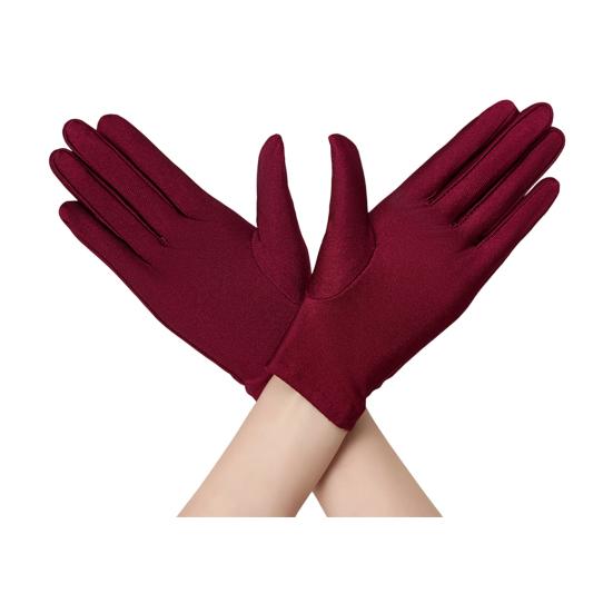 

1 пара унисекс перчаток для униформы для мужчин и женщин, эластичные перчатки из спандекса длиной до запястья, короткие перчатки для банкета, свадьбы, вечеринки, для формального смокинга, костюма охранника