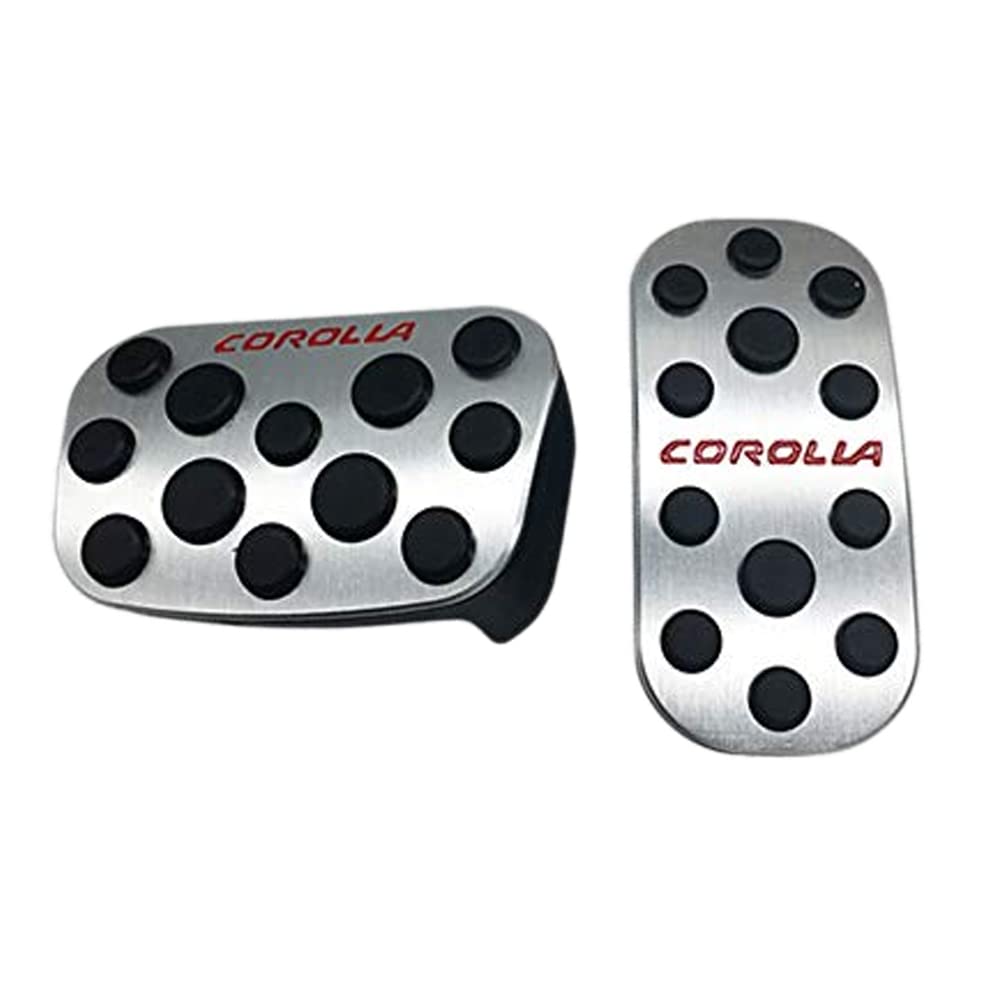 BOYOUS Aluminium Pedaldeksler (Sølv), 2-delt sett — For Toyota Corolla-serien (210) Cross / Touring / Sport / Sedan, Verktøyfri installasjon